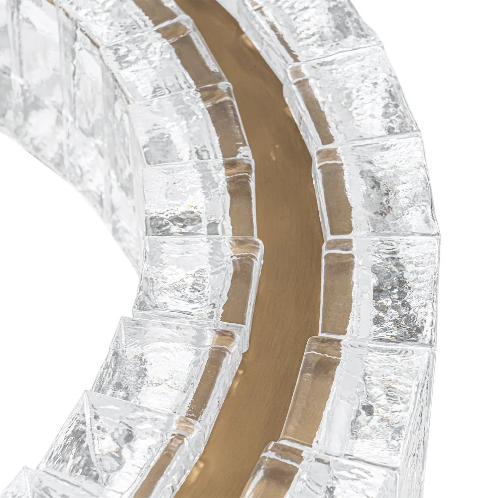 Textured Glass Icy Style Ring Dimmable LED Chandelier - Image 18
