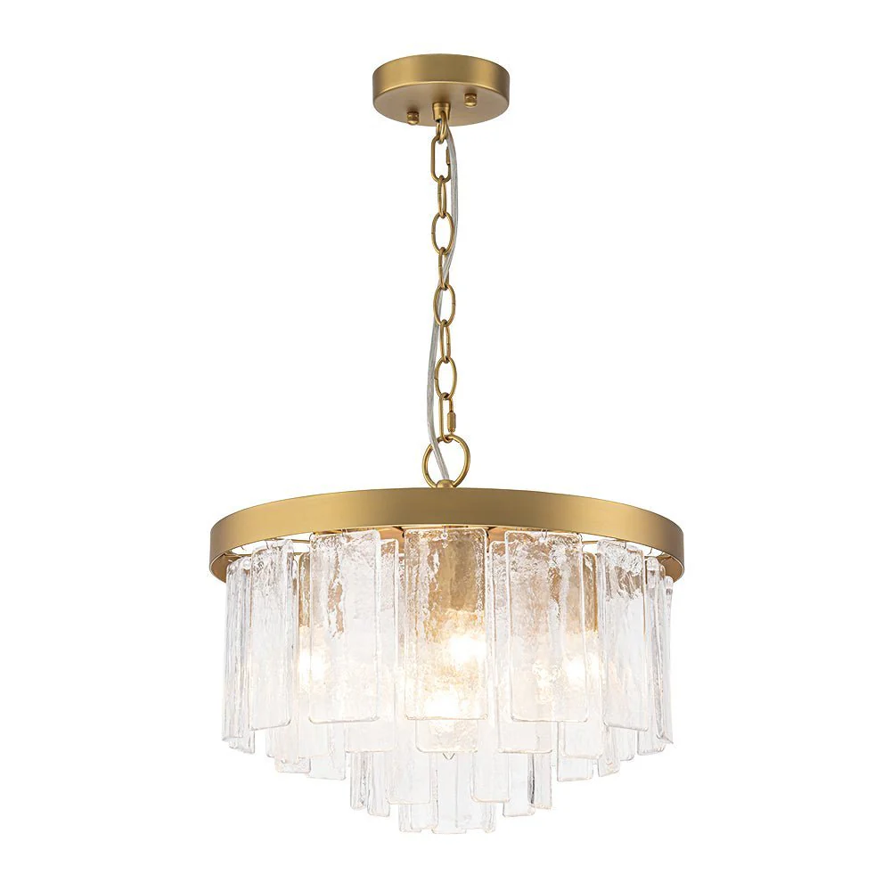 Tiered Hammered Water Glass Round Semi Flush Mount - Image 16