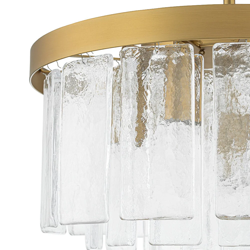 Tiered Hammered Water Glass Round Semi Flush Mount - Image 21