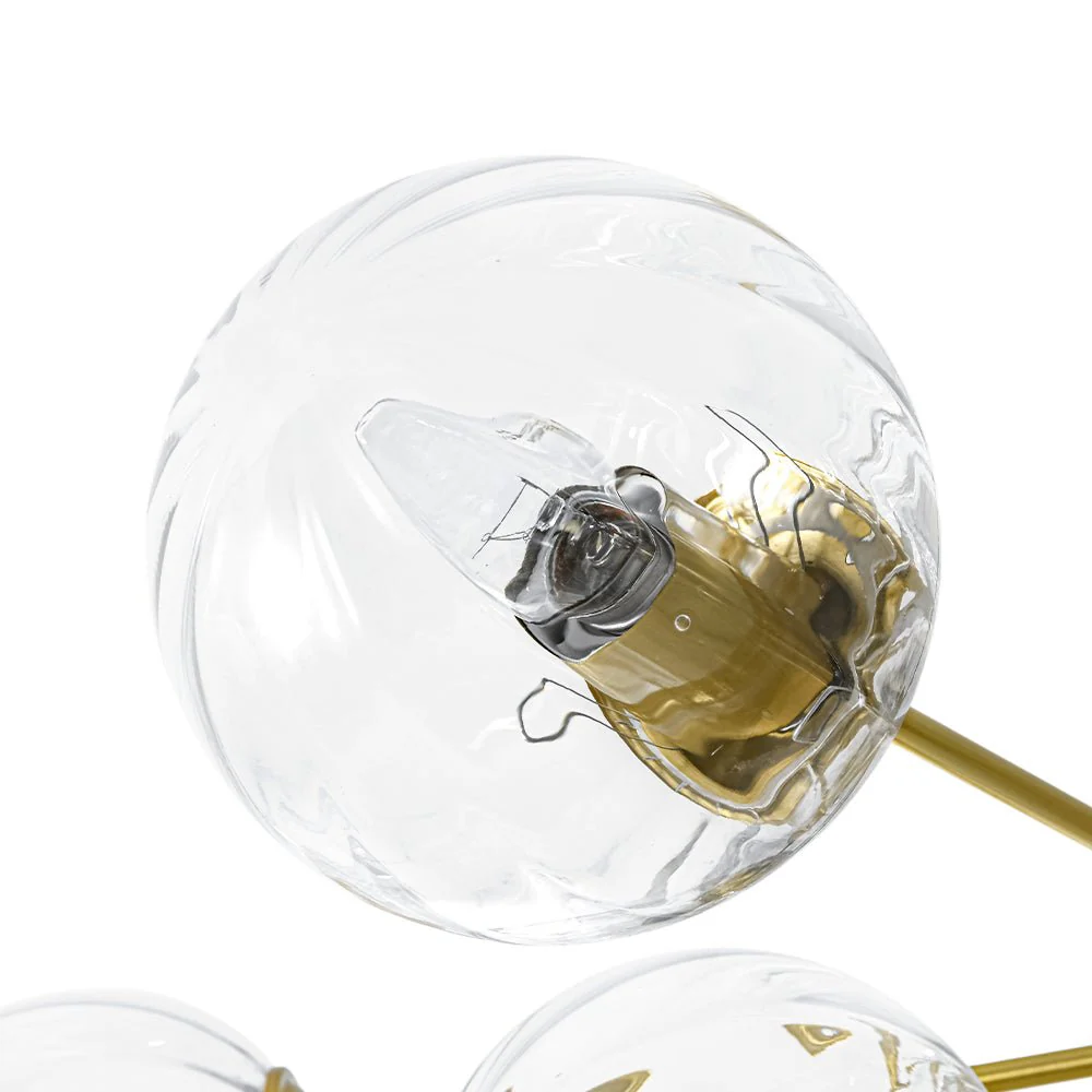 Tiered Ribbed Glass Globe Round Sputnik Chandelier - Image 14