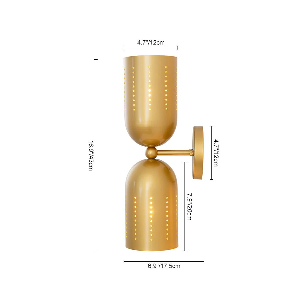 Tulip 2-Light Brass Up Down Hourglass Vanity Wall Sconce - Image 10