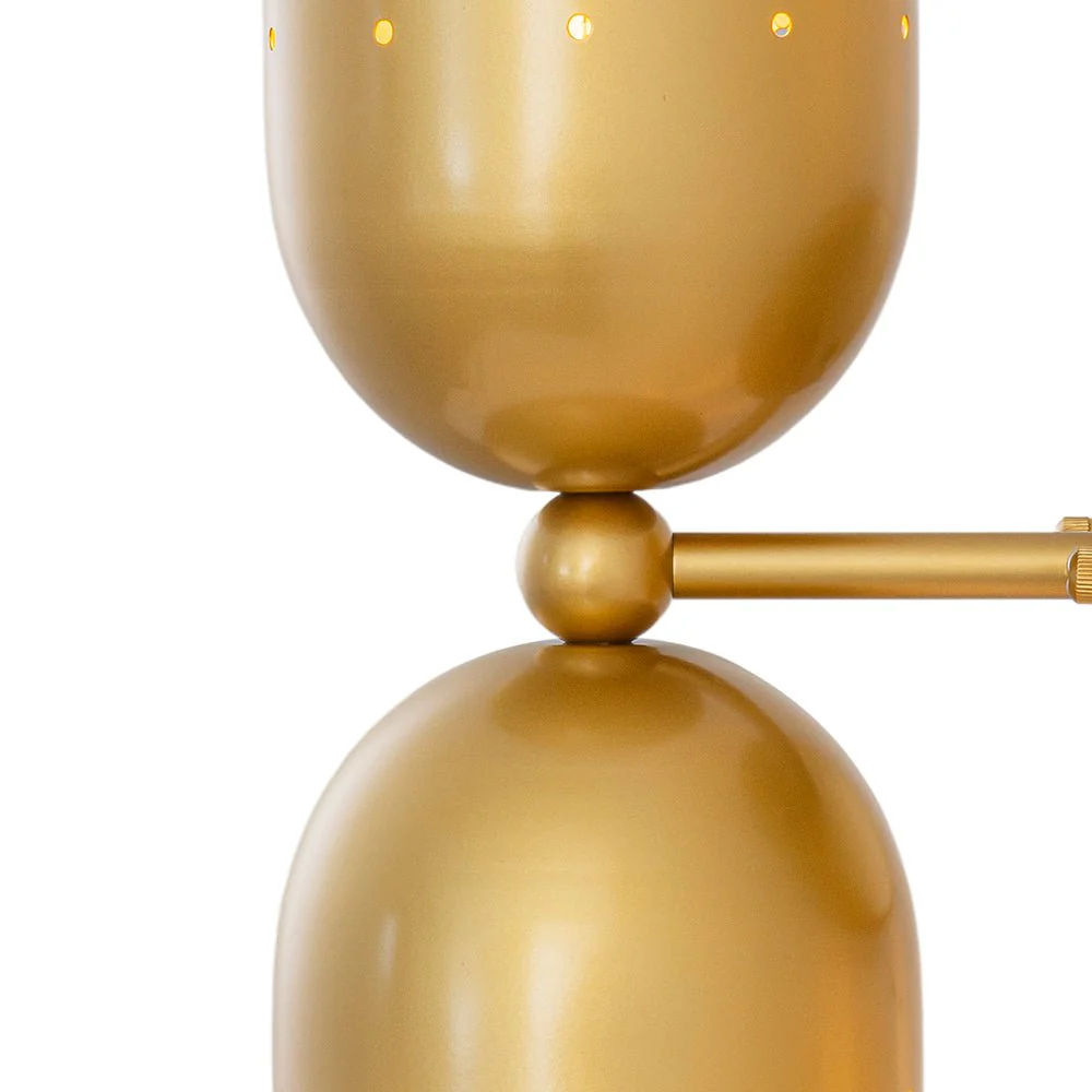 Tulip 2-Light Brass Up Down Hourglass Vanity Wall Sconce - Image 12
