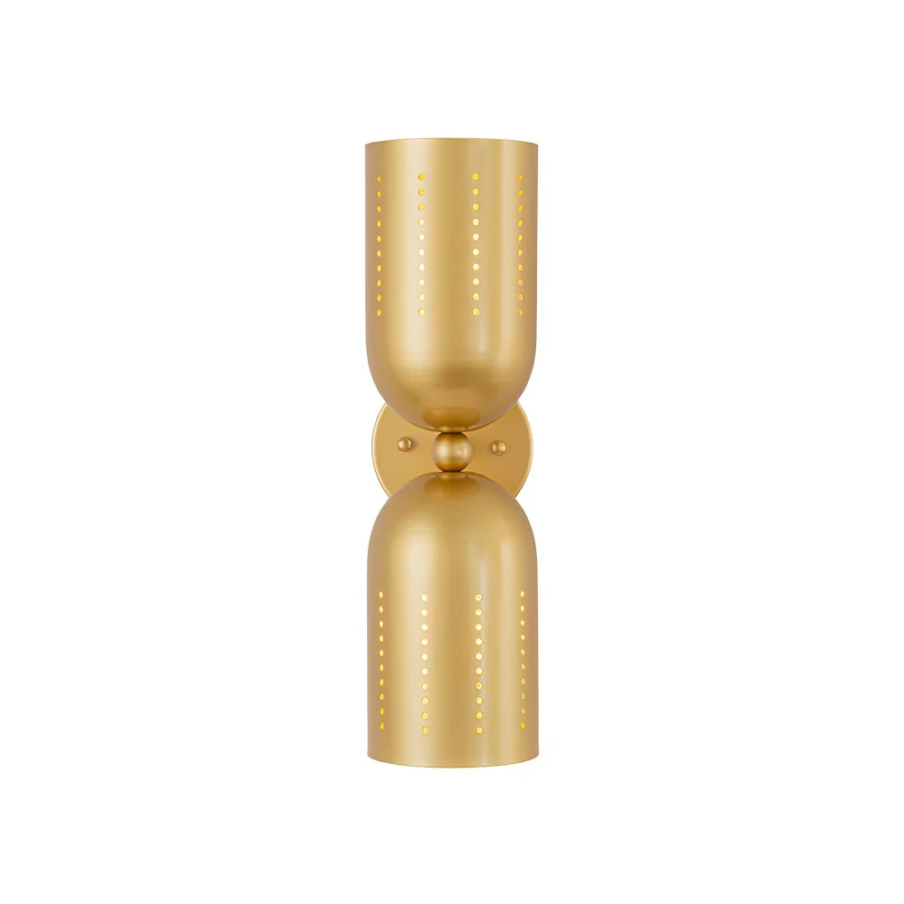 Tulip 2-Light Brass Up Down Hourglass Vanity Wall Sconce - Image 3