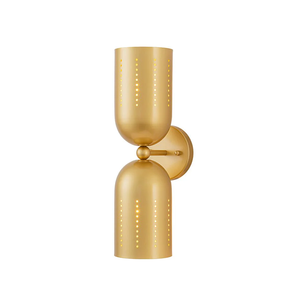 Tulip 2-Light Brass Up Down Hourglass Vanity Wall Sconce - Image 4
