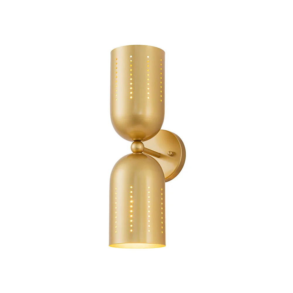 Tulip 2-Light Brass Up Down Hourglass Vanity Wall Sconce - Image 5