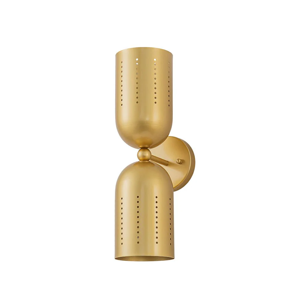 Tulip 2-Light Brass Up Down Hourglass Vanity Wall Sconce - Image 6