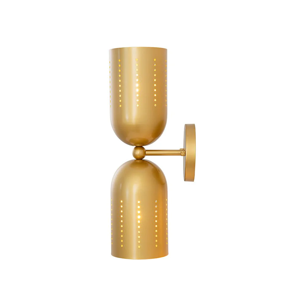 Tulip 2-Light Brass Up Down Hourglass Vanity Wall Sconce - Image 7