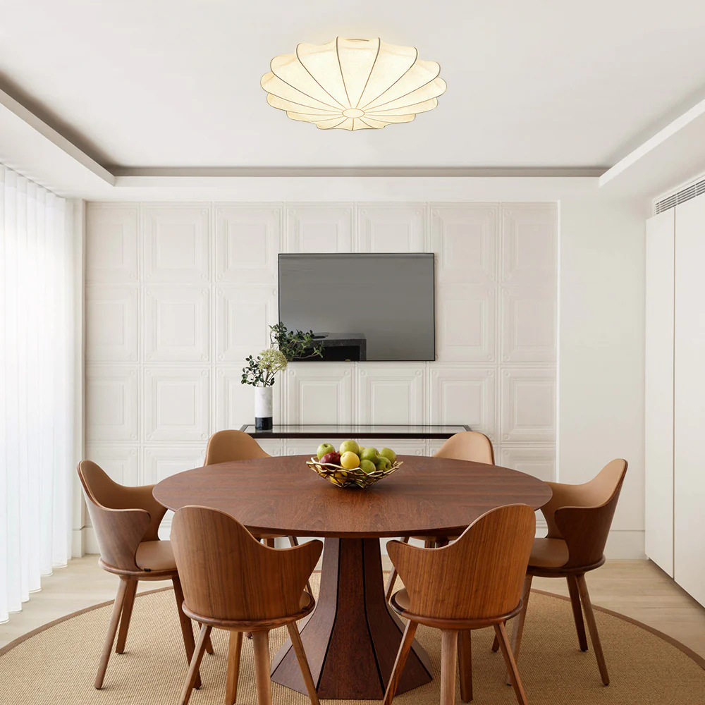 Mid-Century Modern White Flush Mount Light - Image 5