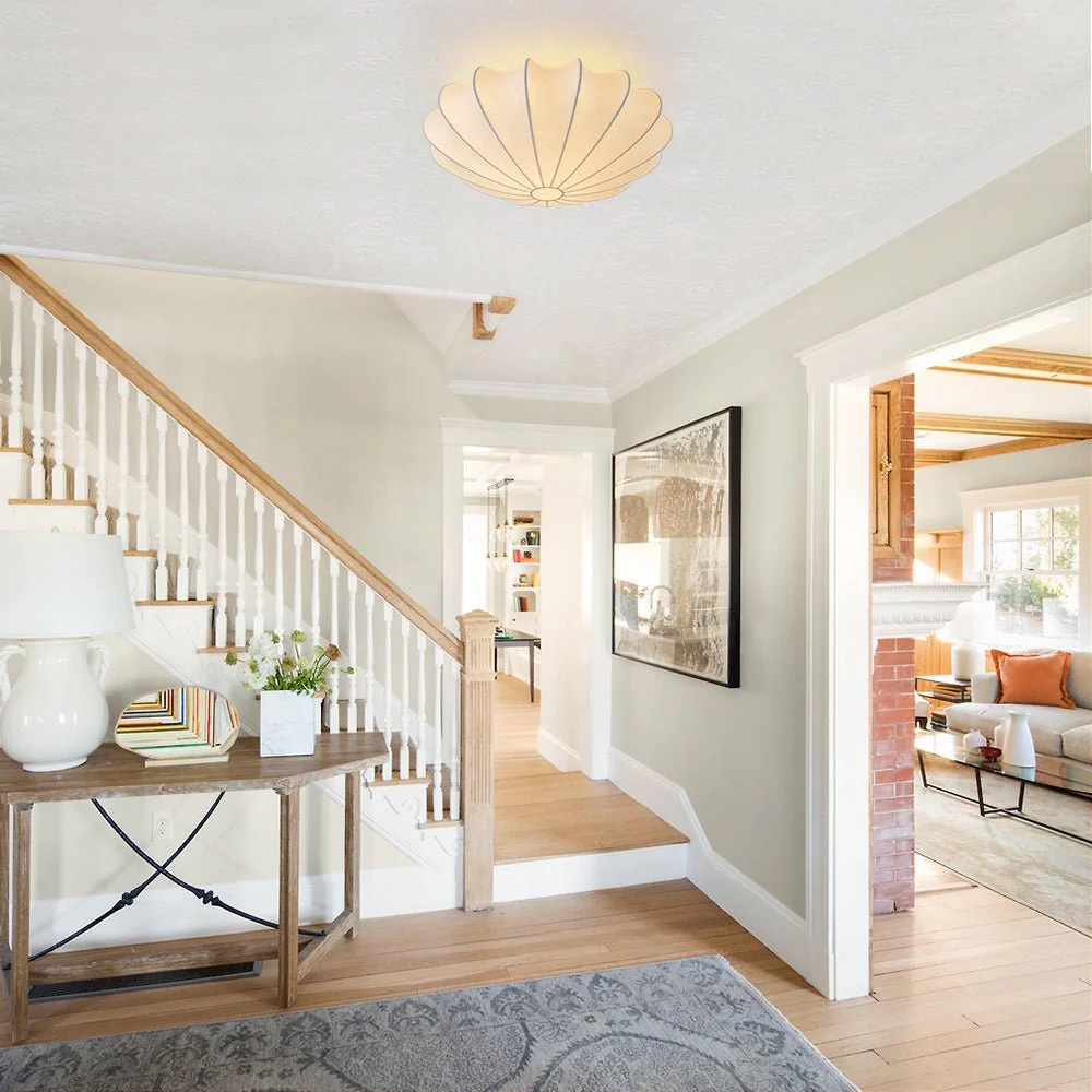Mid-Century Modern White Flush Mount Light - Image 7