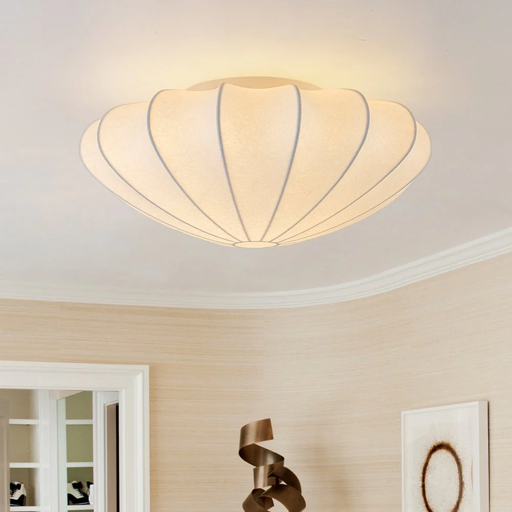 Mid-Century Modern White Flush Mount Light - Image 8