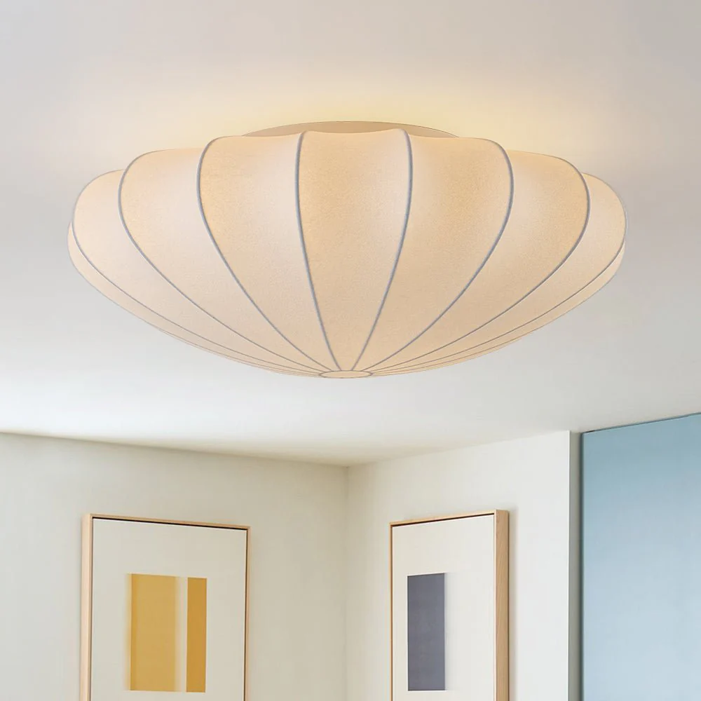 Mid-Century Modern White Flush Mount Light - Image 9