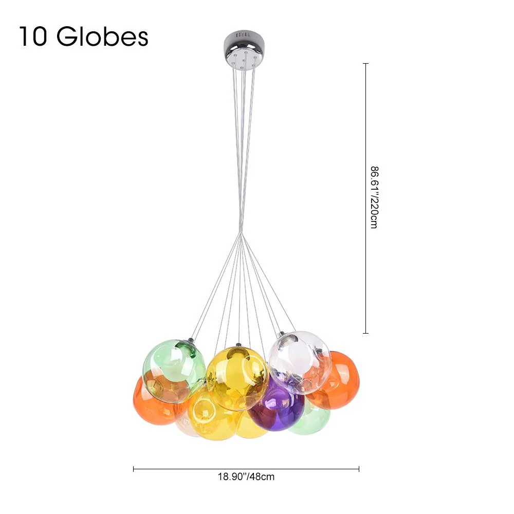 Unique Multi-Color Globe Cluster Chandelier - Image 14