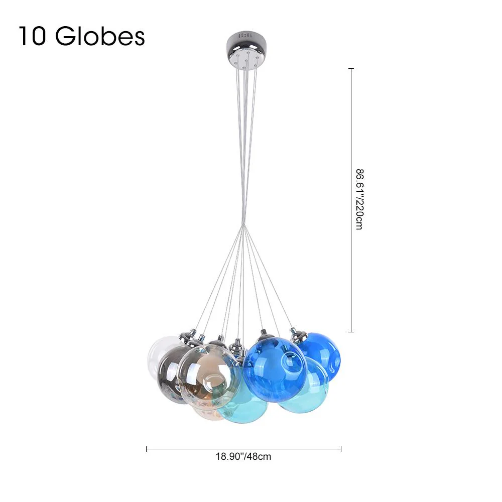 Unique Multi-Color Globe Cluster Chandelier - Image 15