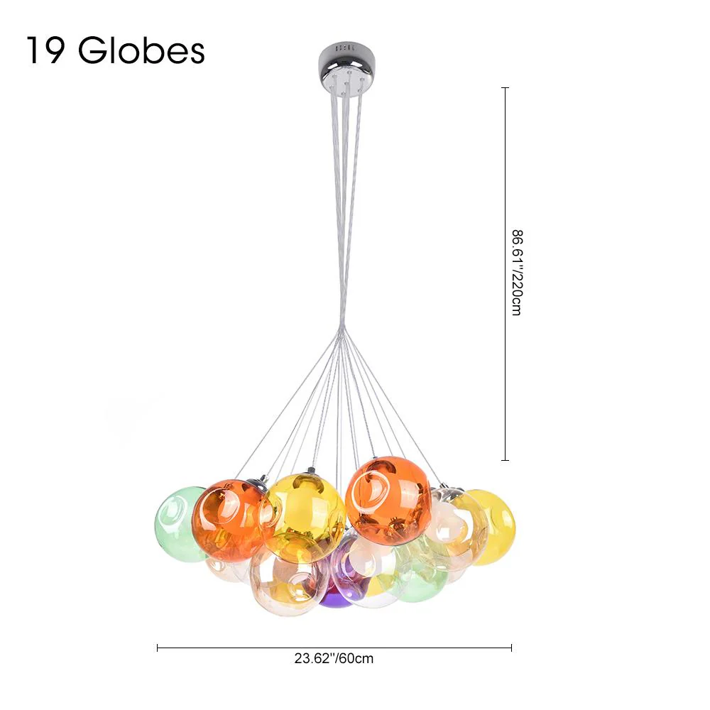Unique Multi-Color Globe Cluster Chandelier - Image 20