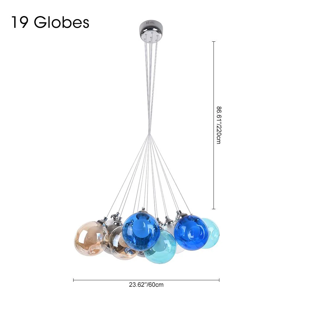 Unique Multi-Color Globe Cluster Chandelier - Image 21