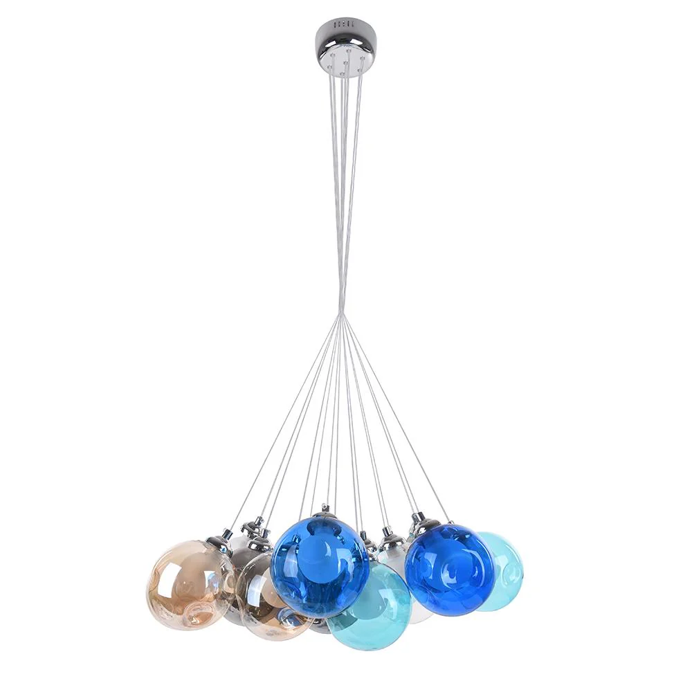 Unique Multi-Color Globe Cluster Chandelier - Image 3