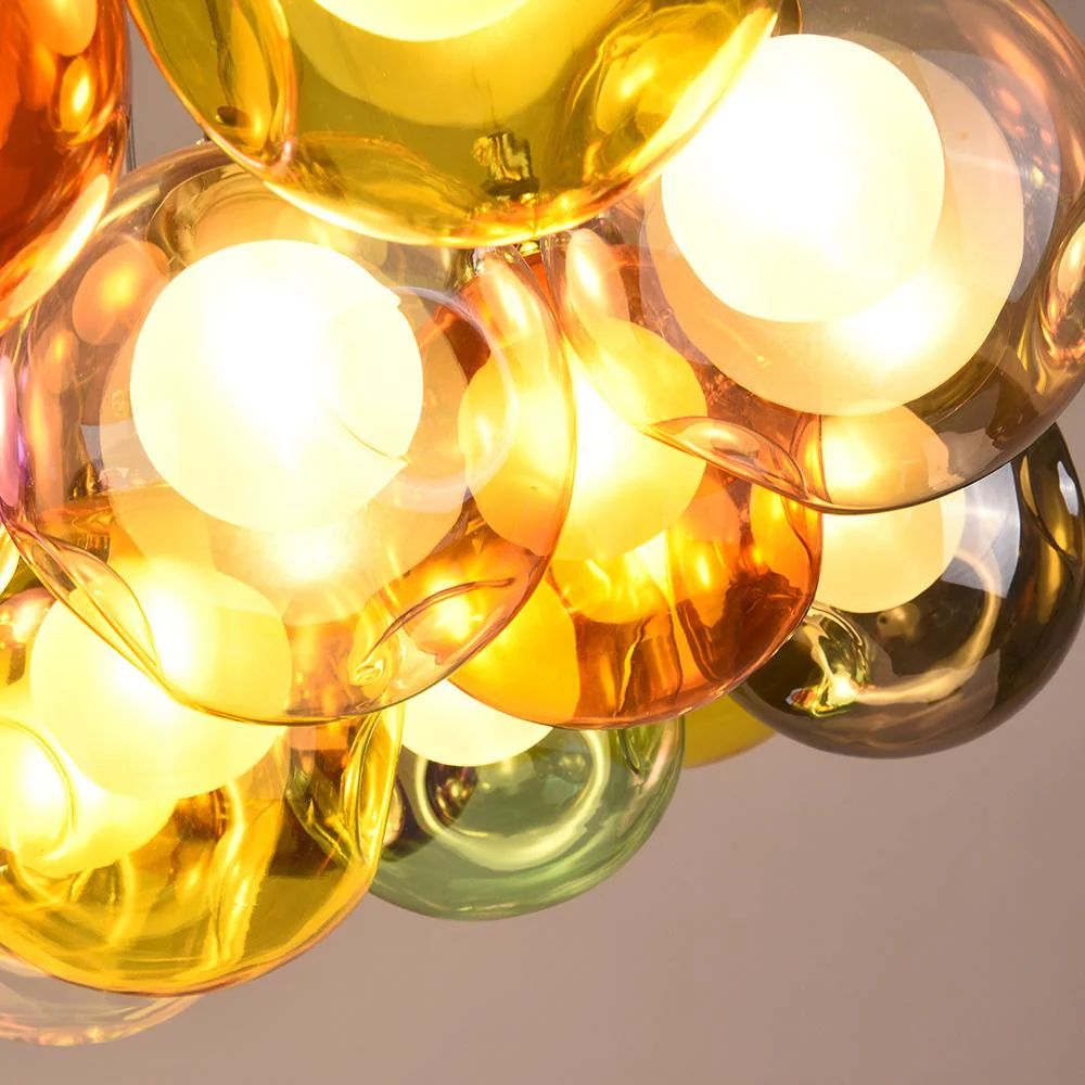 Unique Multi-Color Globe Cluster Chandelier - Image 7