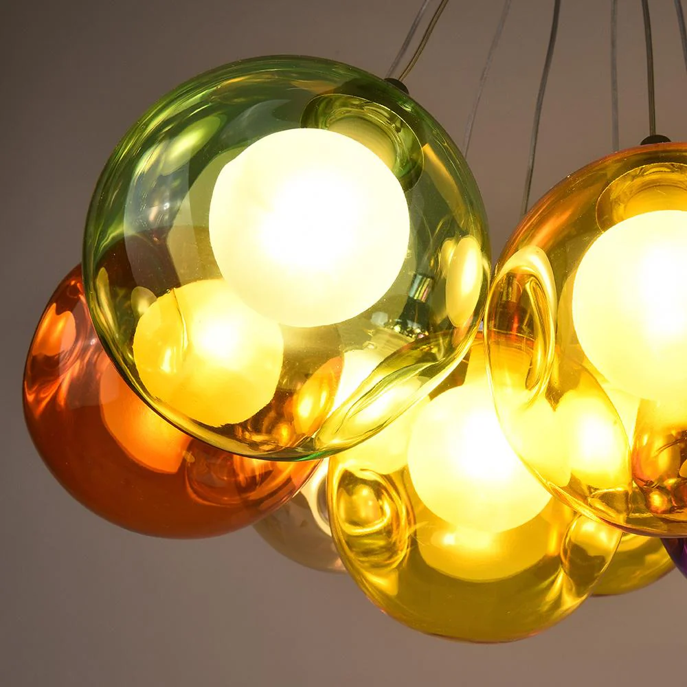 Unique Multi-Color Globe Cluster Chandelier - Image 8
