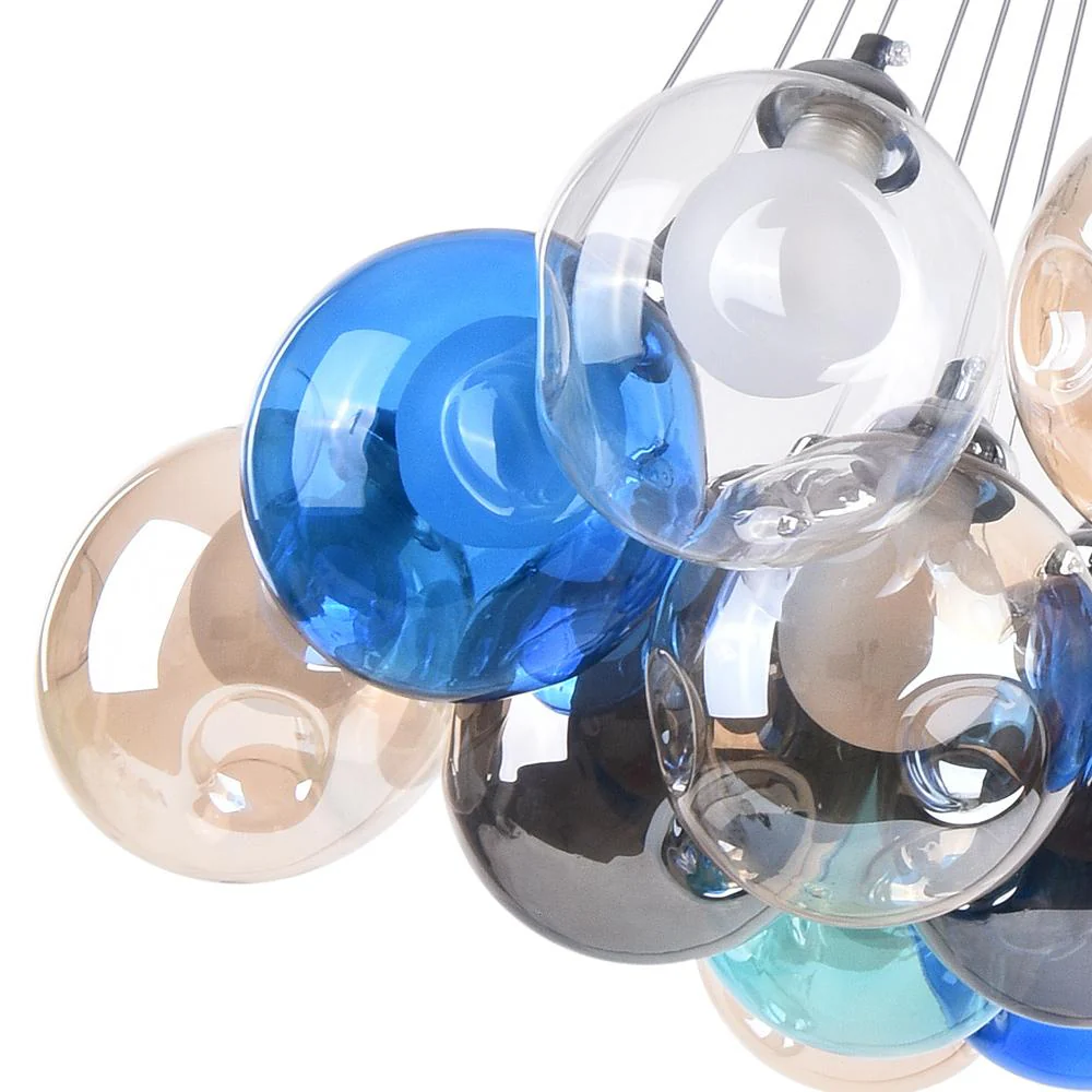 Unique Multi-Color Globe Cluster Chandelier - Image 9