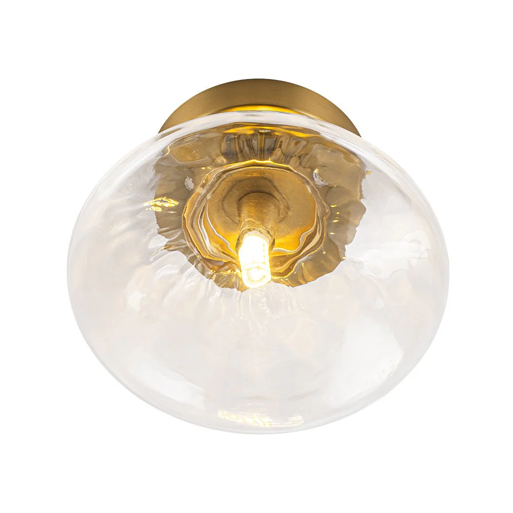 Versatile 1-Light Water Glass Oval Globe Semi Flush Wall Lamp - Image 10