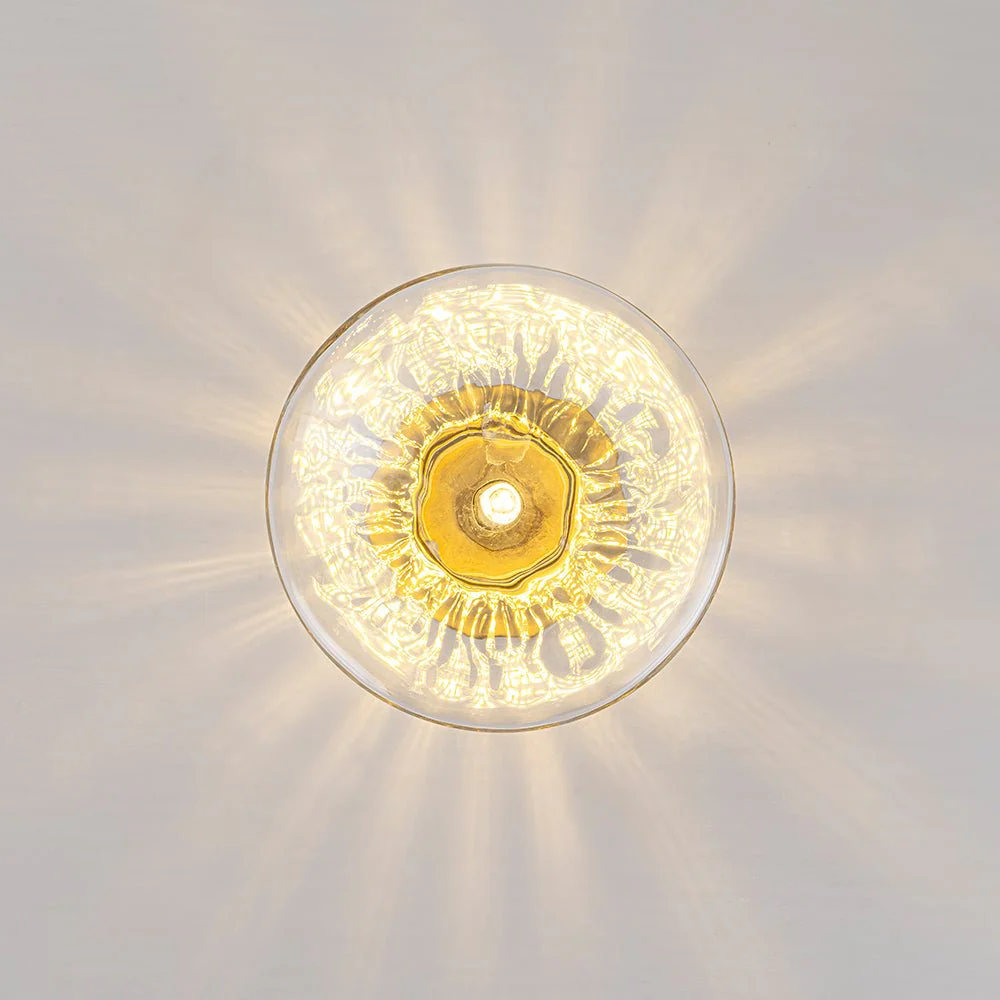 Versatile 1-Light Water Glass Oval Globe Semi Flush Wall Lamp - Image 11