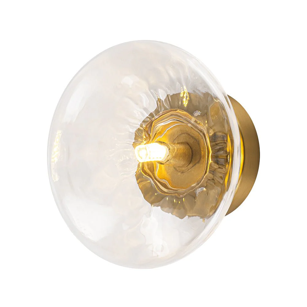 Versatile 1-Light Water Glass Oval Globe Semi Flush Wall Lamp - Image 12