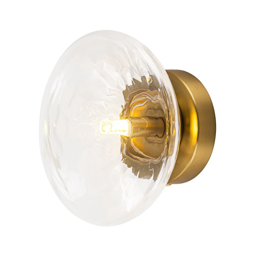 Versatile 1-Light Water Glass Oval Globe Semi Flush Wall Lamp - Image 13