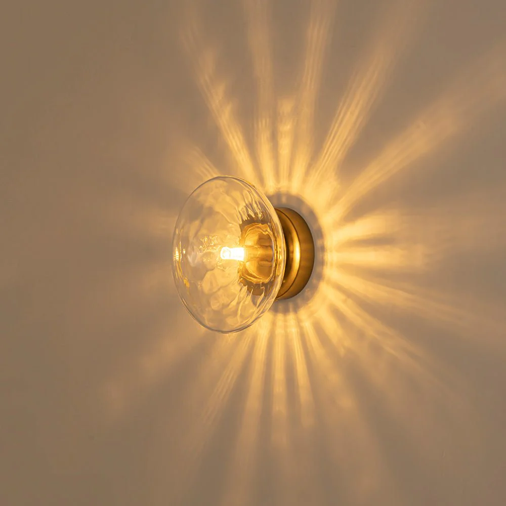 Versatile 1-Light Water Glass Oval Globe Semi Flush Wall Lamp - Image 15
