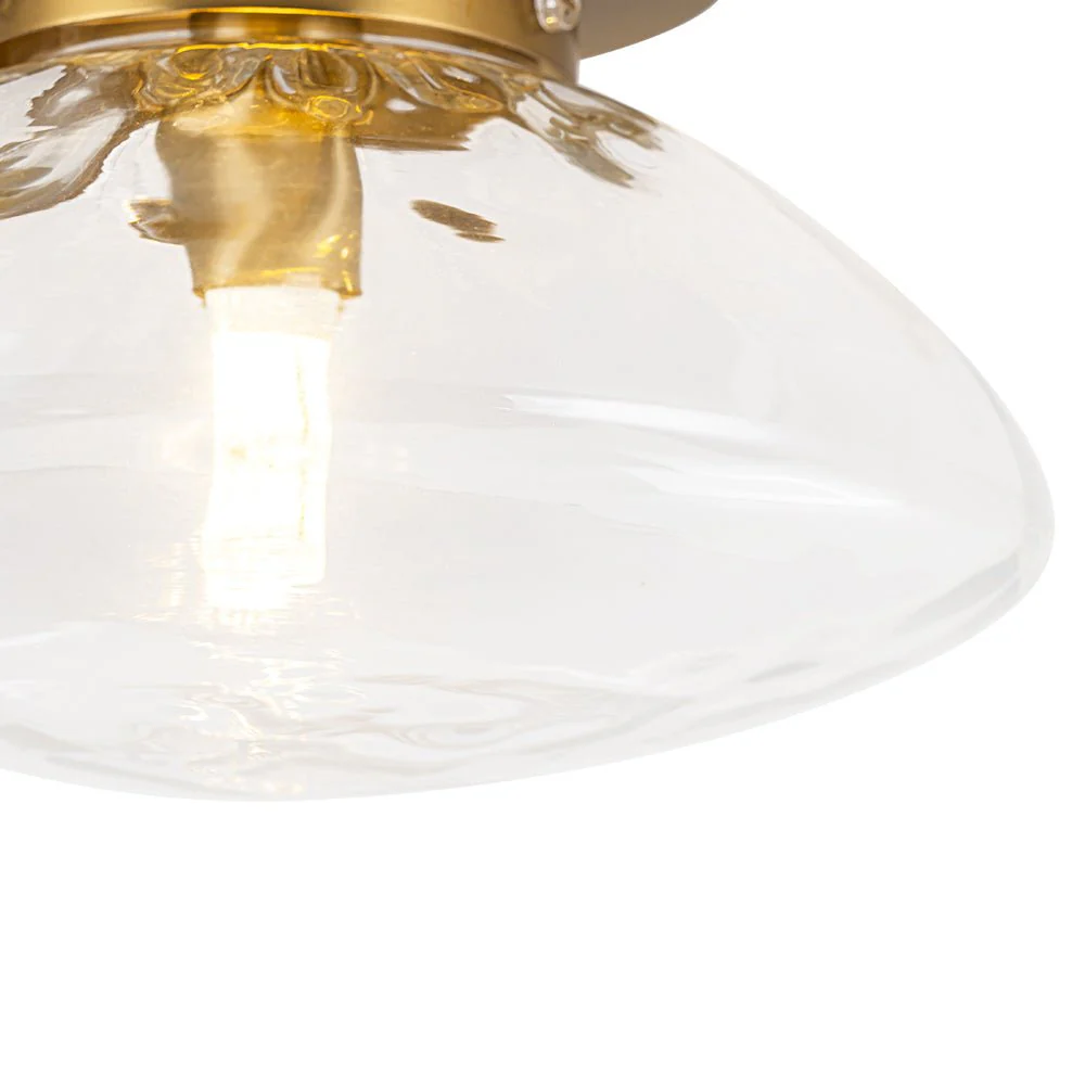 Versatile 1-Light Water Glass Oval Globe Semi Flush Wall Lamp - Image 16