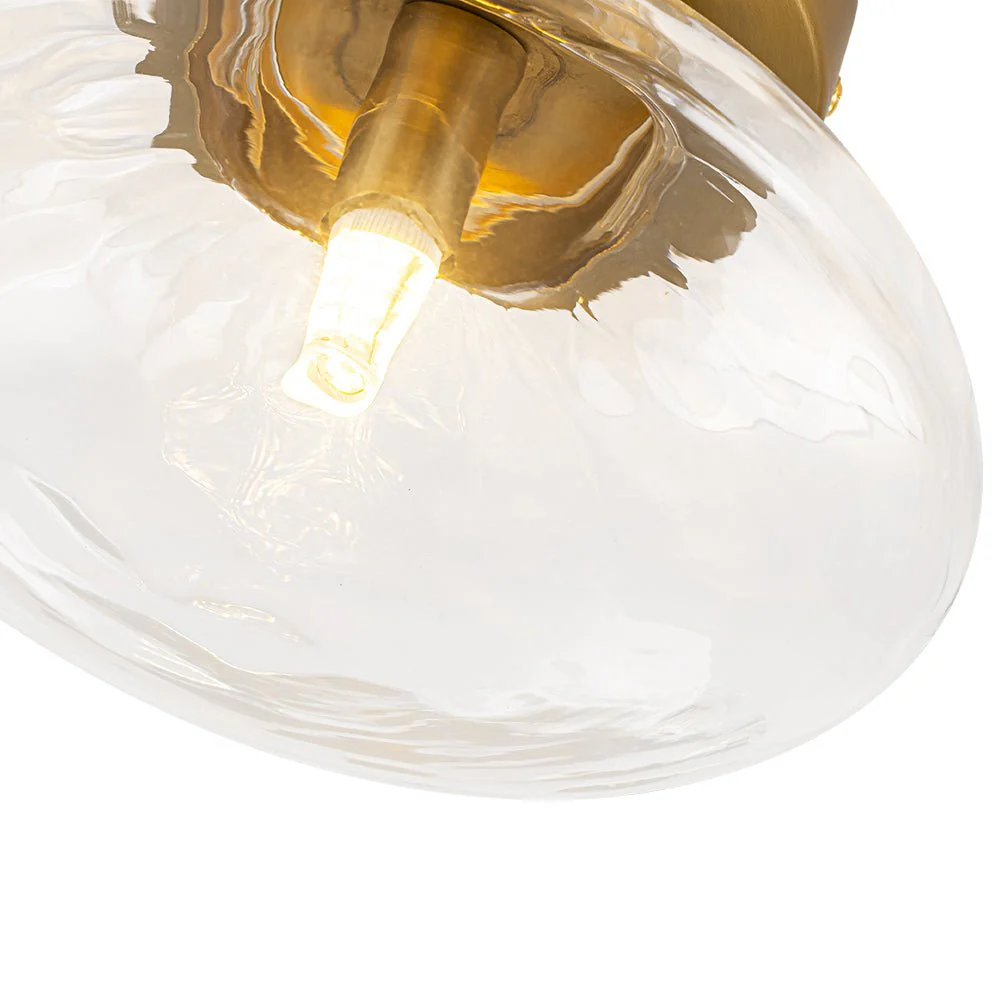 Versatile 1-Light Water Glass Oval Globe Semi Flush Wall Lamp - Image 17