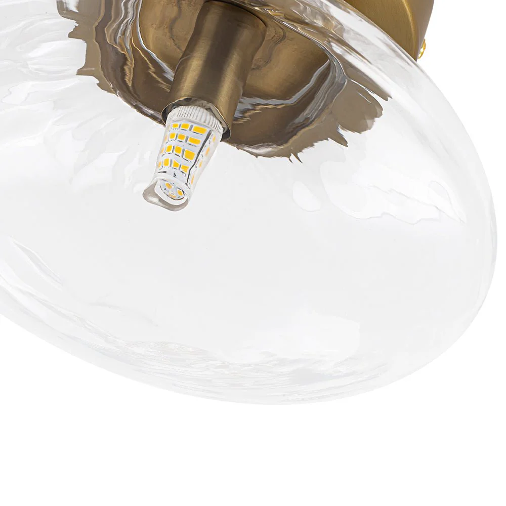 Versatile 1-Light Water Glass Oval Globe Semi Flush Wall Lamp - Image 18