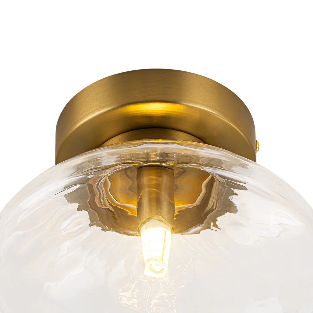 Versatile 1-Light Water Glass Oval Globe Semi Flush Wall Lamp - Image 19