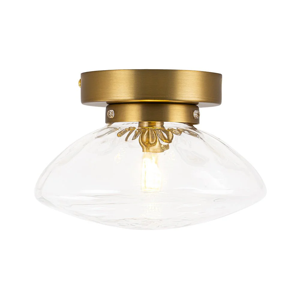 Versatile 1-Light Water Glass Oval Globe Semi Flush Wall Lamp - Image 3