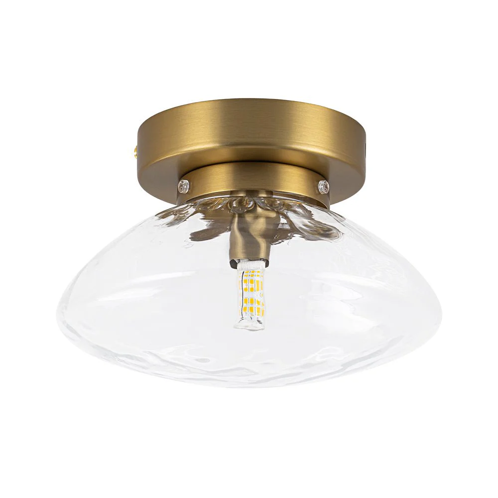 Versatile 1-Light Water Glass Oval Globe Semi Flush Wall Lamp - Image 4