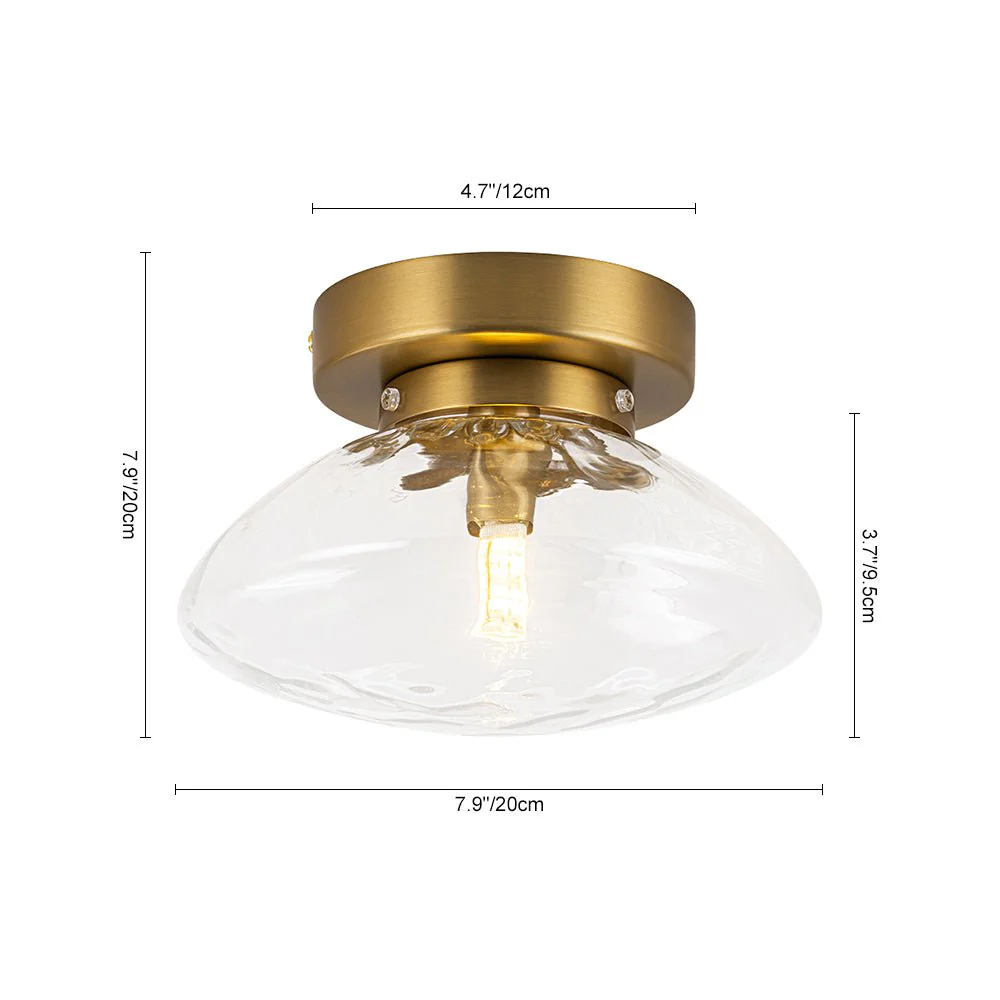 Versatile 1-Light Water Glass Oval Globe Semi Flush Wall Lamp - Image 5