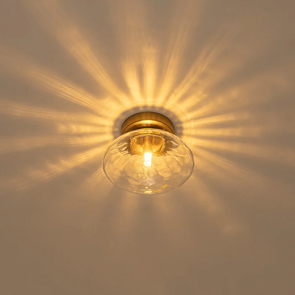 Versatile 1-Light Water Glass Oval Globe Semi Flush Wall Lamp - Image 8