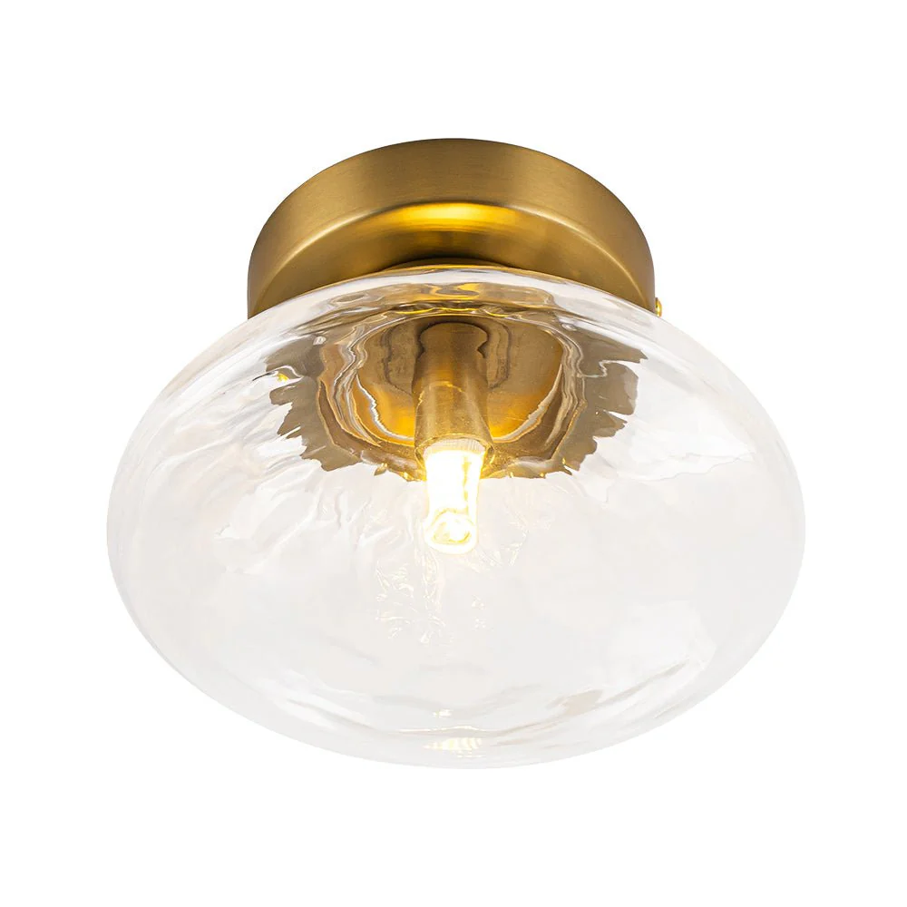 Versatile 1-Light Water Glass Oval Globe Semi Flush Wall Lamp - Image 9