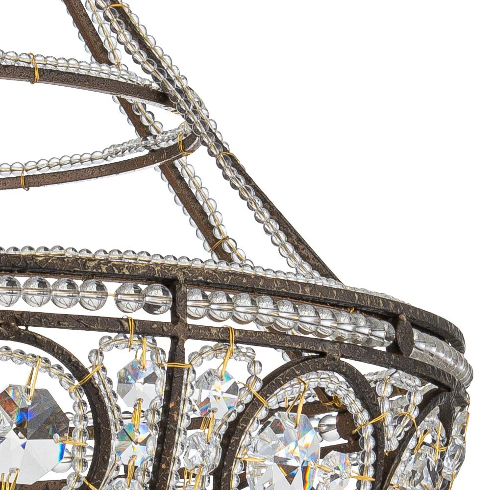 Victorian Antique Bronze Crystal Empire Chandelier - Image 10