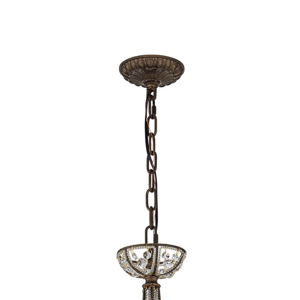 Victorian Antique Bronze Crystal Empire Chandelier - Image 12