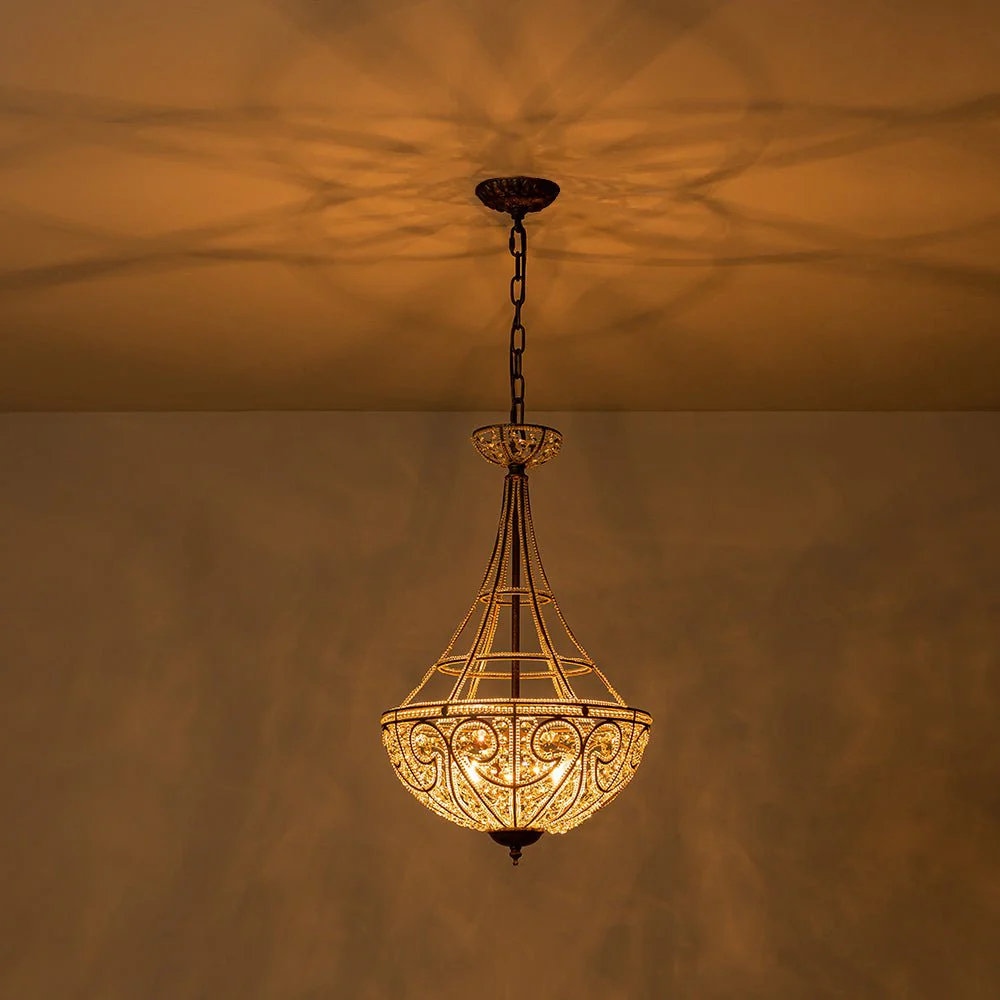 Victorian Antique Bronze Crystal Empire Chandelier - Image 13