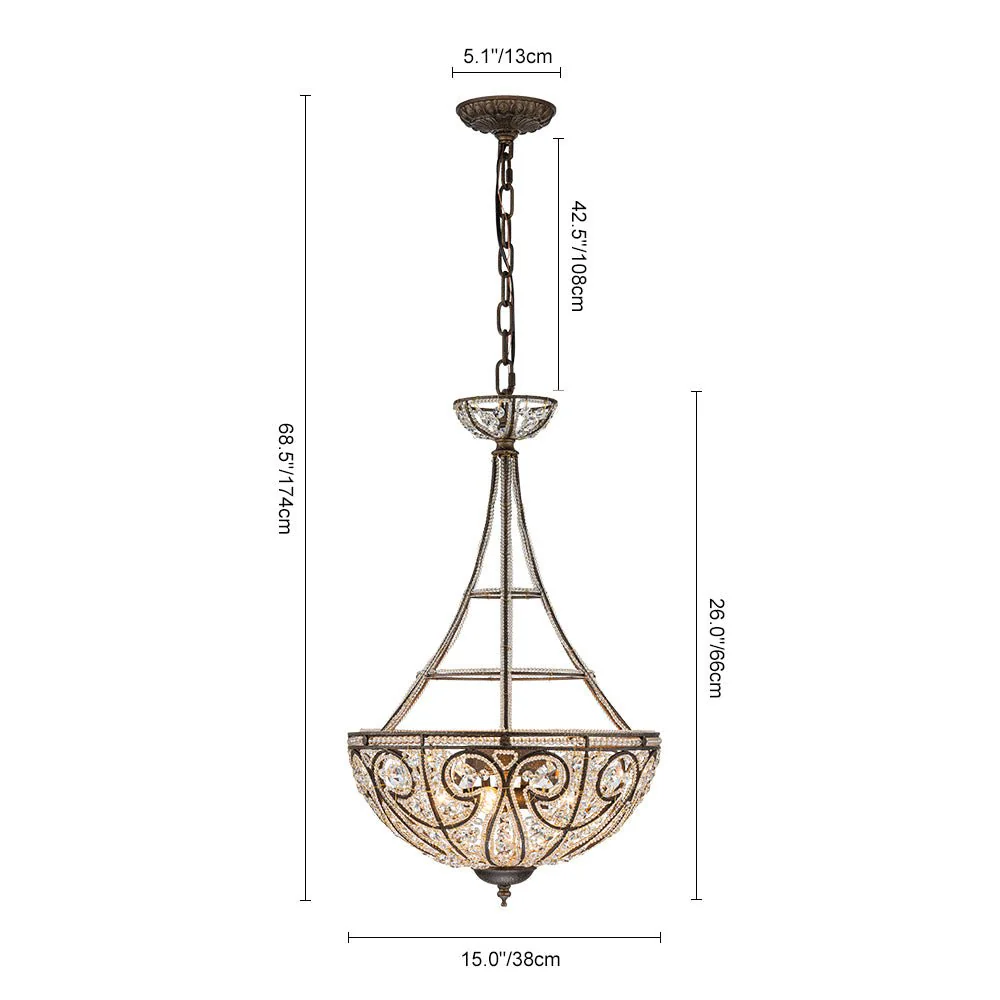 Victorian Antique Bronze Crystal Empire Chandelier - Image 14