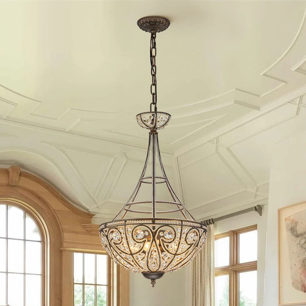 Victorian Antique Bronze Crystal Empire Chandelier - Image 15