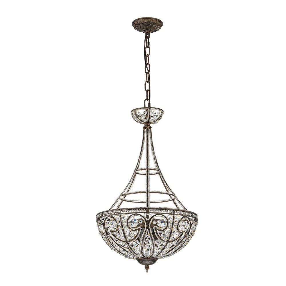 Victorian Antique Bronze Crystal Empire Chandelier - Image 3