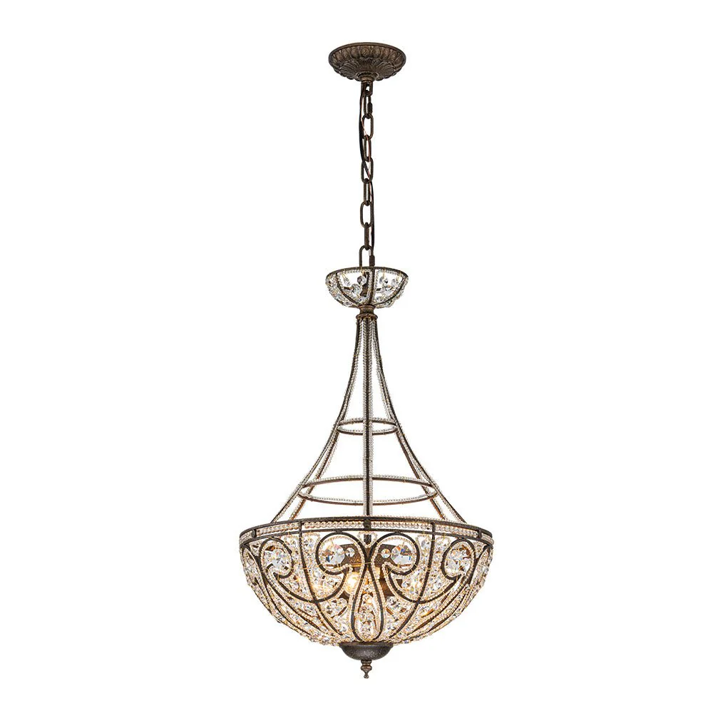 Victorian Antique Bronze Crystal Empire Chandelier - Image 4