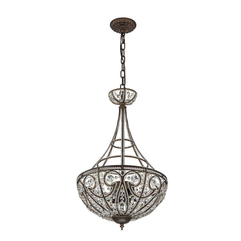 Victorian Antique Bronze Crystal Empire Chandelier - Image 5