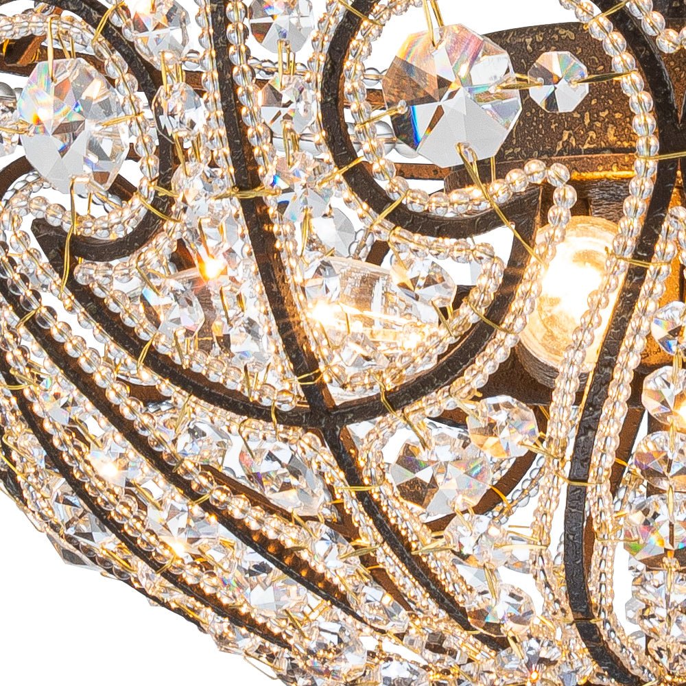 Victorian Antique Bronze Crystal Empire Chandelier - Image 8