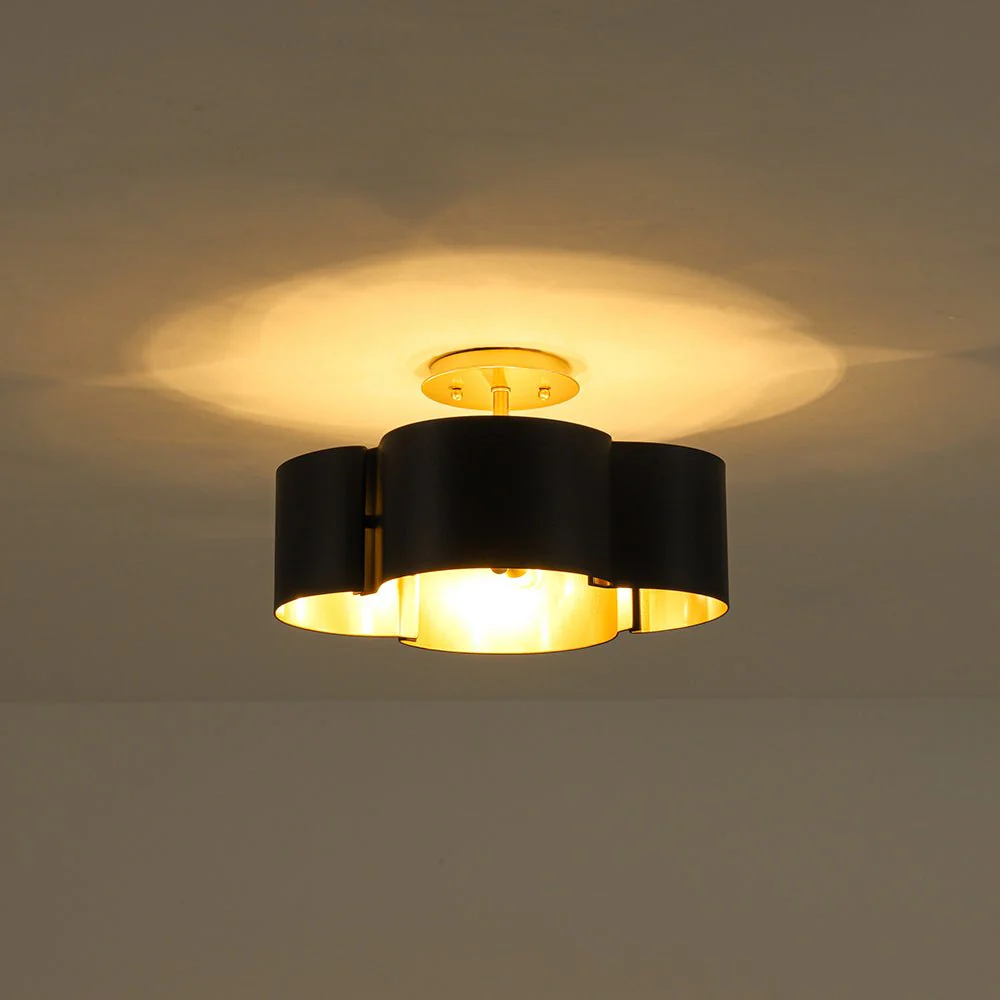 Vintage 4-Light Iron Quatrefoil Shade Semi Flush Mount - Image 13