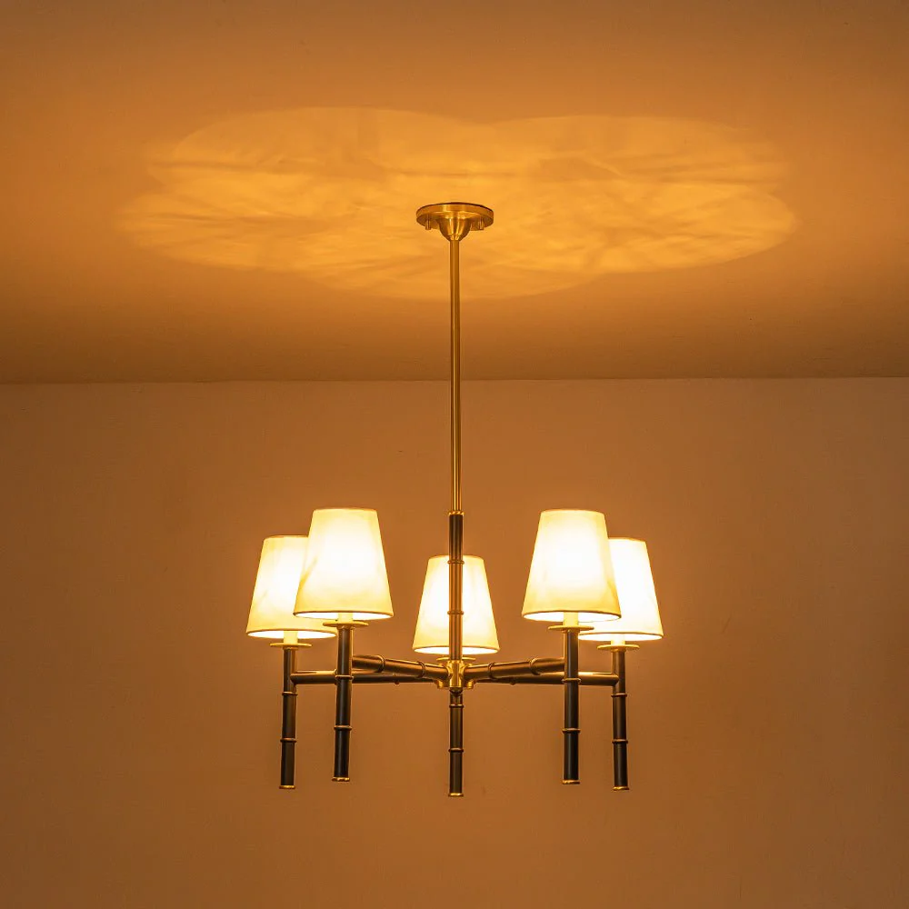 (OpenBox) Vintage Chic 5-Light White Linen Shade Chandelier - Image 11