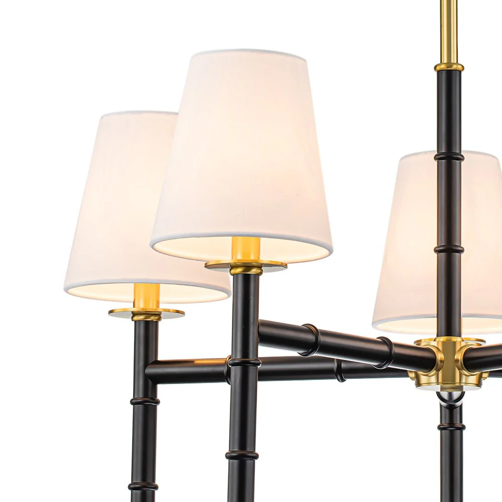 (OpenBox) Vintage Chic 5-Light White Linen Shade Chandelier - Image 8