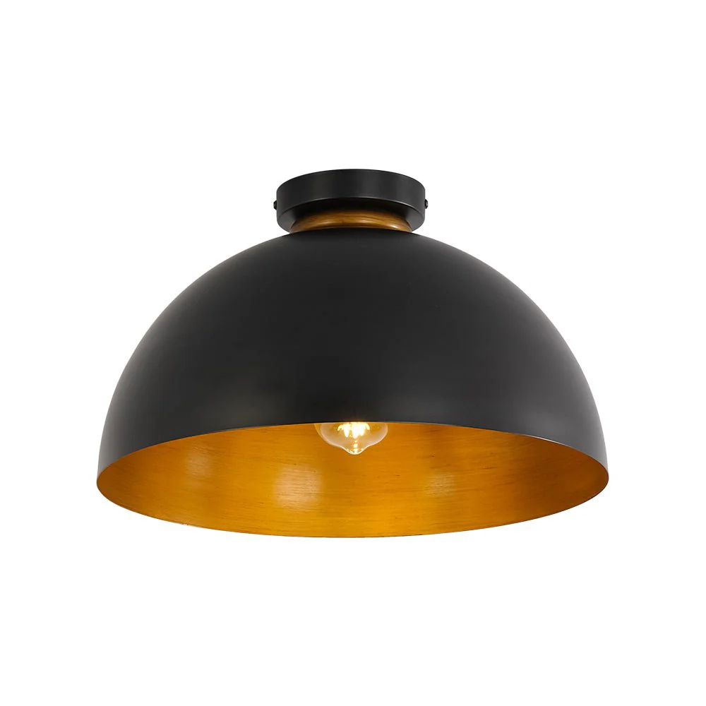Vintage Farmhouse 1-Light Iron Dome Flush Mount Light - Image 3